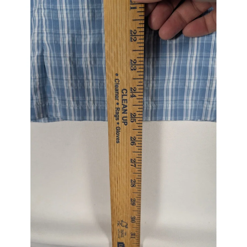 LL Bean Womens Blue Plaid Roll Tab L/S Hiking Shirt Ventilated 254500 Size M - Picture 7 of 8